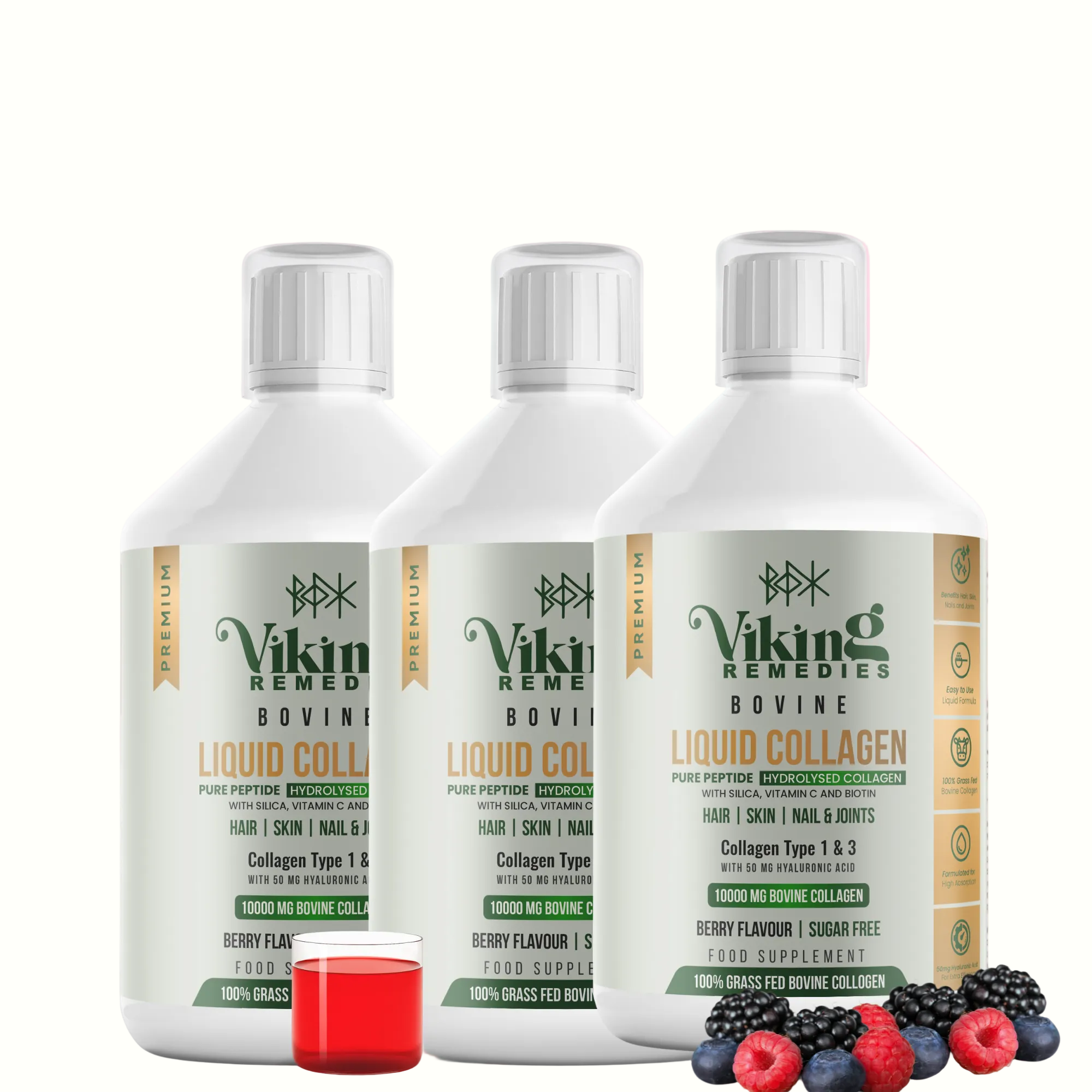3 x 500 ml Bovine Collagen Liquid Bundle