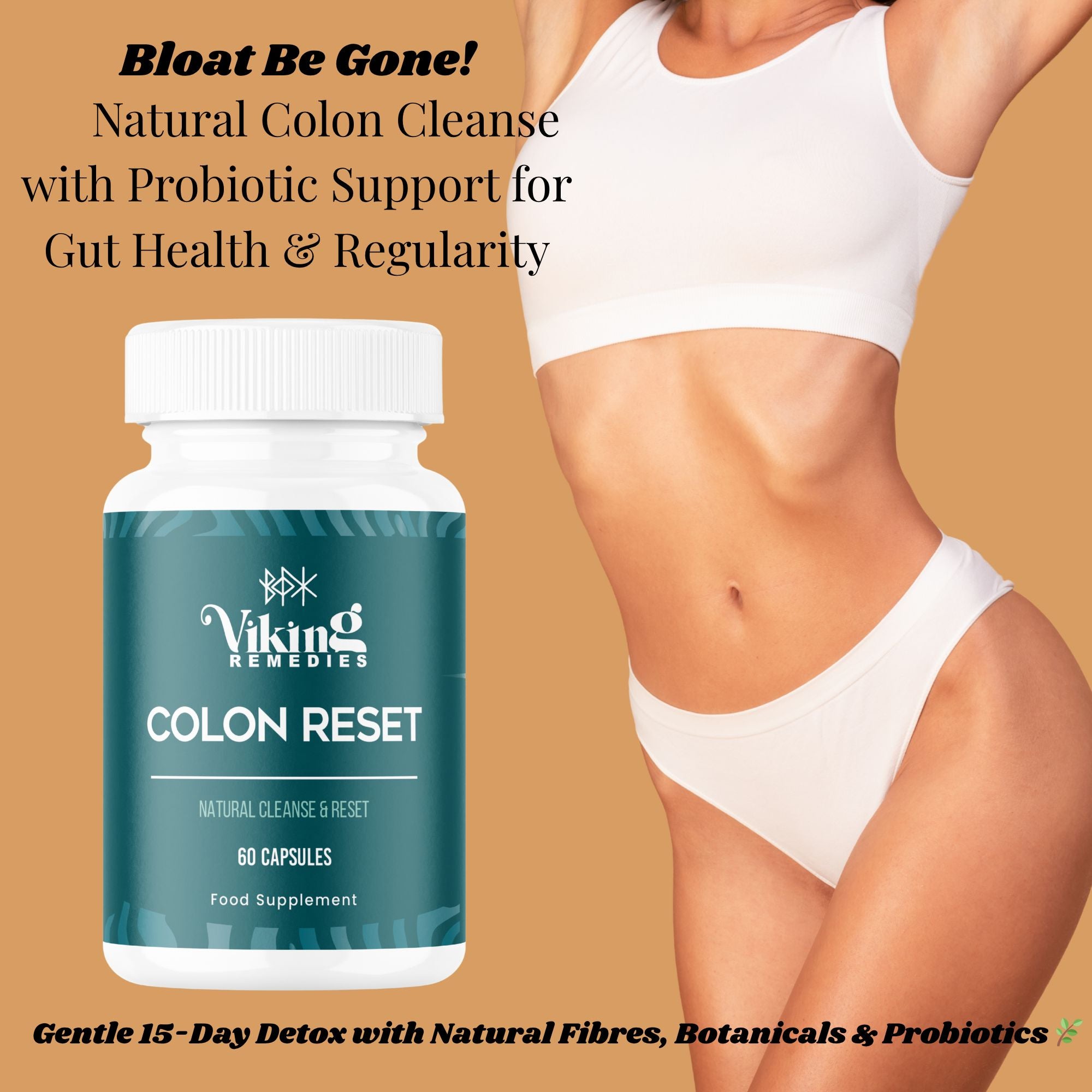 Herbal colon cleansing supplement – Viking Remedies Colon Reset bottle designed to improve digestion, promote regularity, and gently detoxify the gut.
