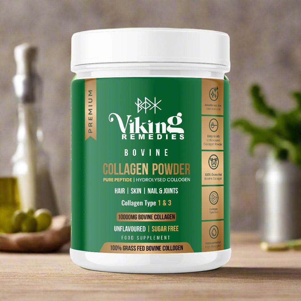 Advanced Bovine Collagen Powder – grass-fed, hydrolysed collagen peptides for improved skin tone, joint care, and connective tissue support.