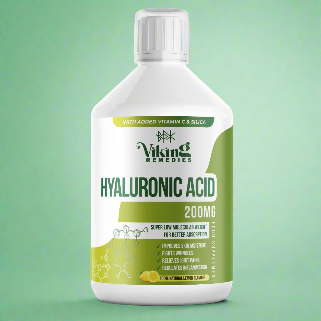 500ml Hyaluronic Acid 200mg bottle – premium beauty and joint health supplement for hydration and anti-aging support.