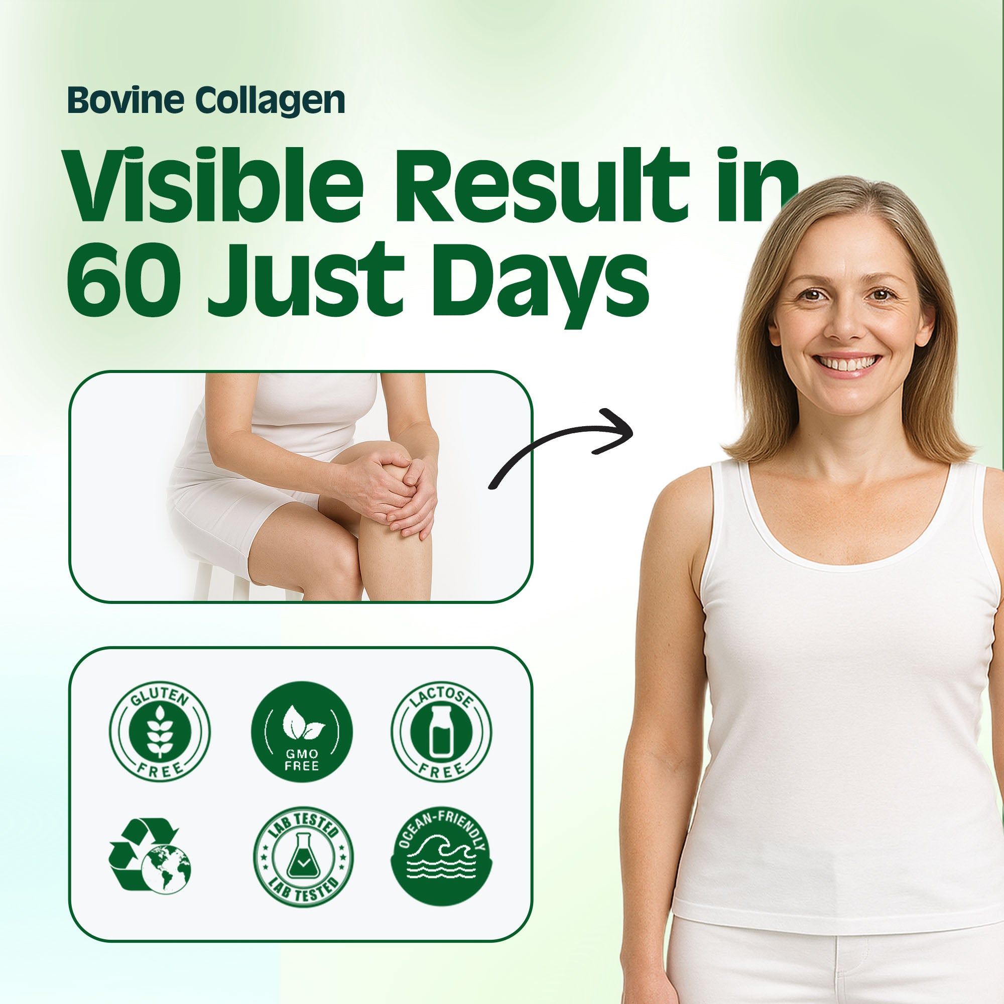 Pure Bovine Collagen Powder – grass-fed collagen peptides for beauty and joint care, supporting healthy skin, hair, nails, and connective tissue.