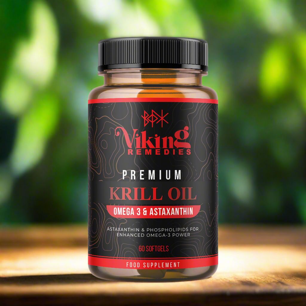 Viking Remedies Krill Oil Omega-3 softgels, sustainably sourced for heart, brain, and vision support