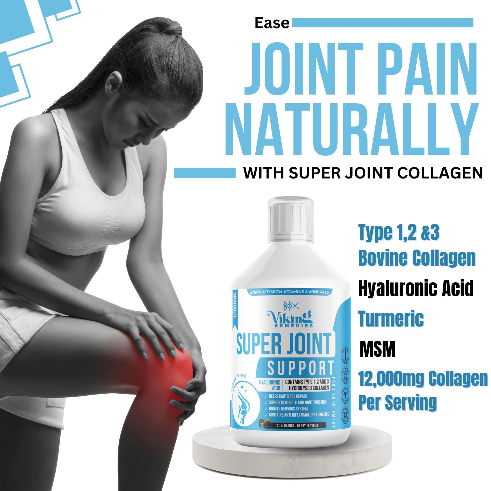 3 x 500ml Super Joint Collagen Type 1,2 &3 with Turmeric and MSM