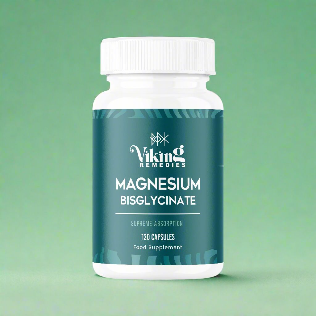Magnesium Bisglycinate supplement, 120 capsules providing 300mg elemental magnesium per serving.