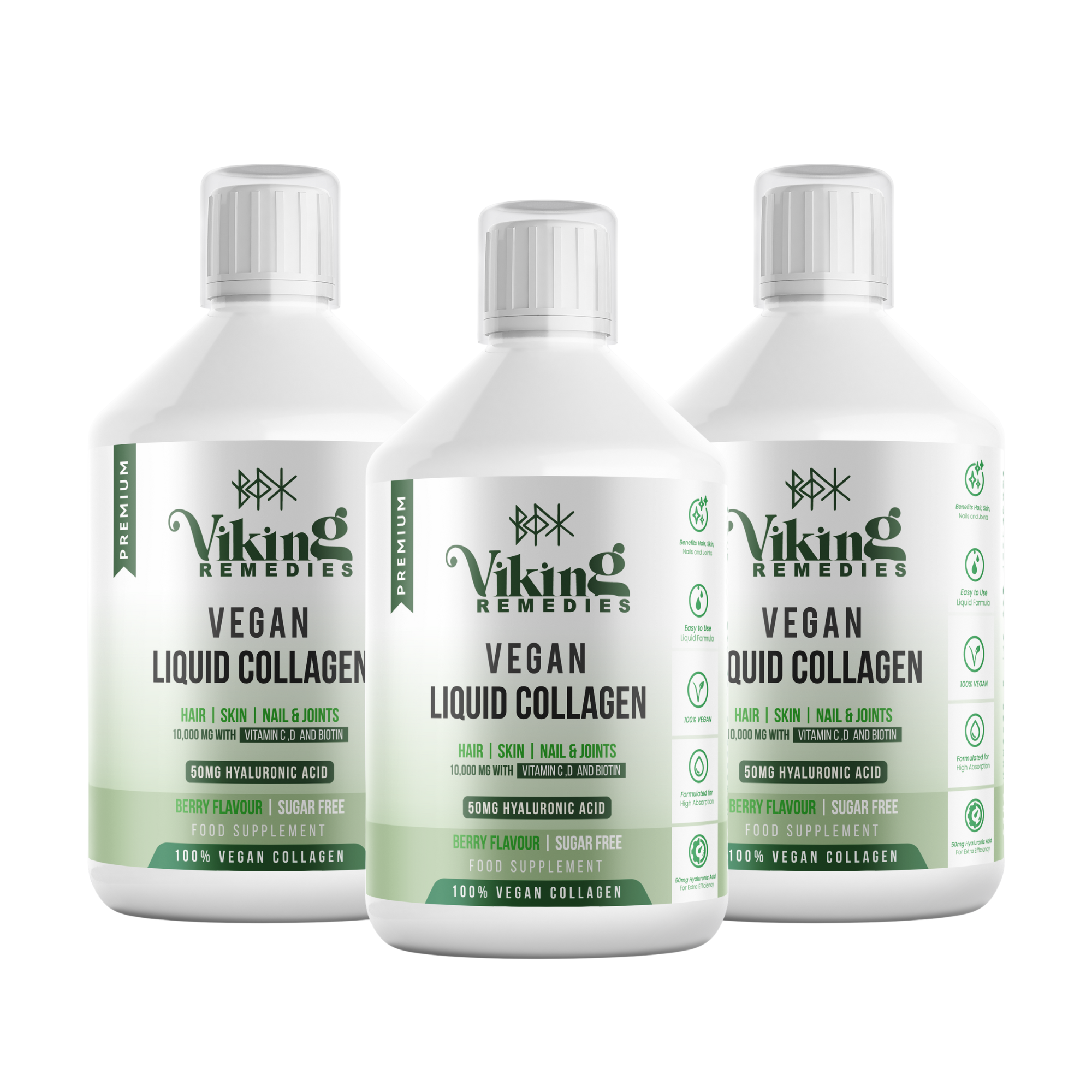 3 x 500ml Vegan Collagen Liquid 60 Day Supply