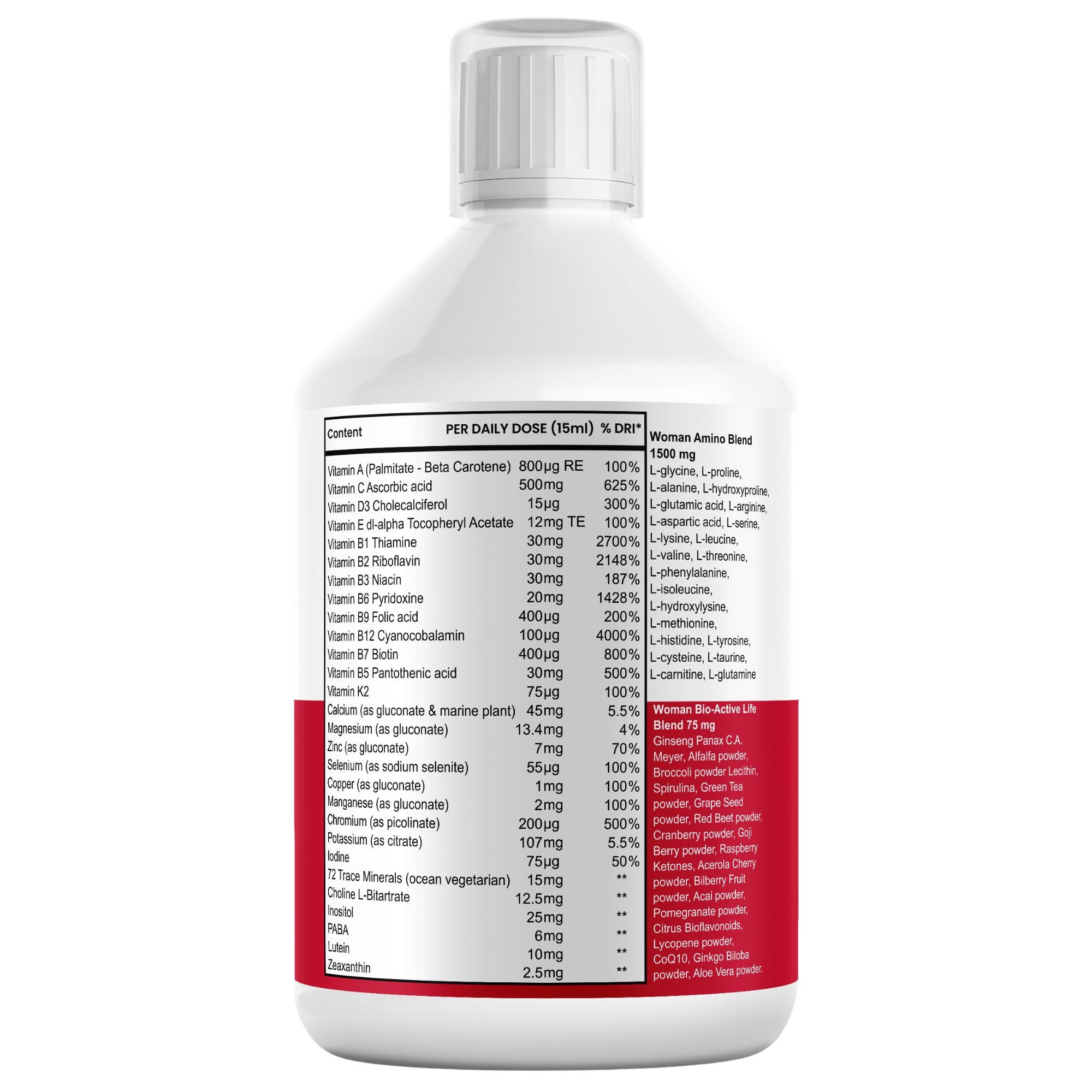 Liquid Multivitamin for Women – 140+ essential nutrients to support women’s health, energy, immunity, and overall wellness in a premium liquid formula.