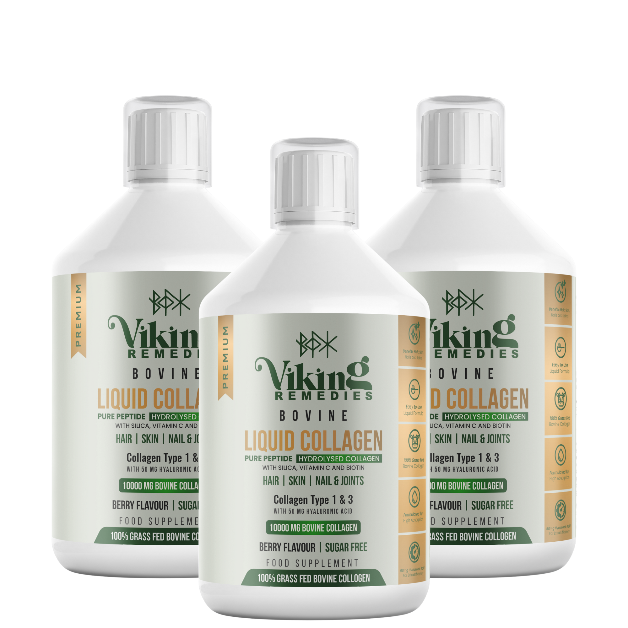 3 x 500 ml Bovine Collagen Liquid Bundle