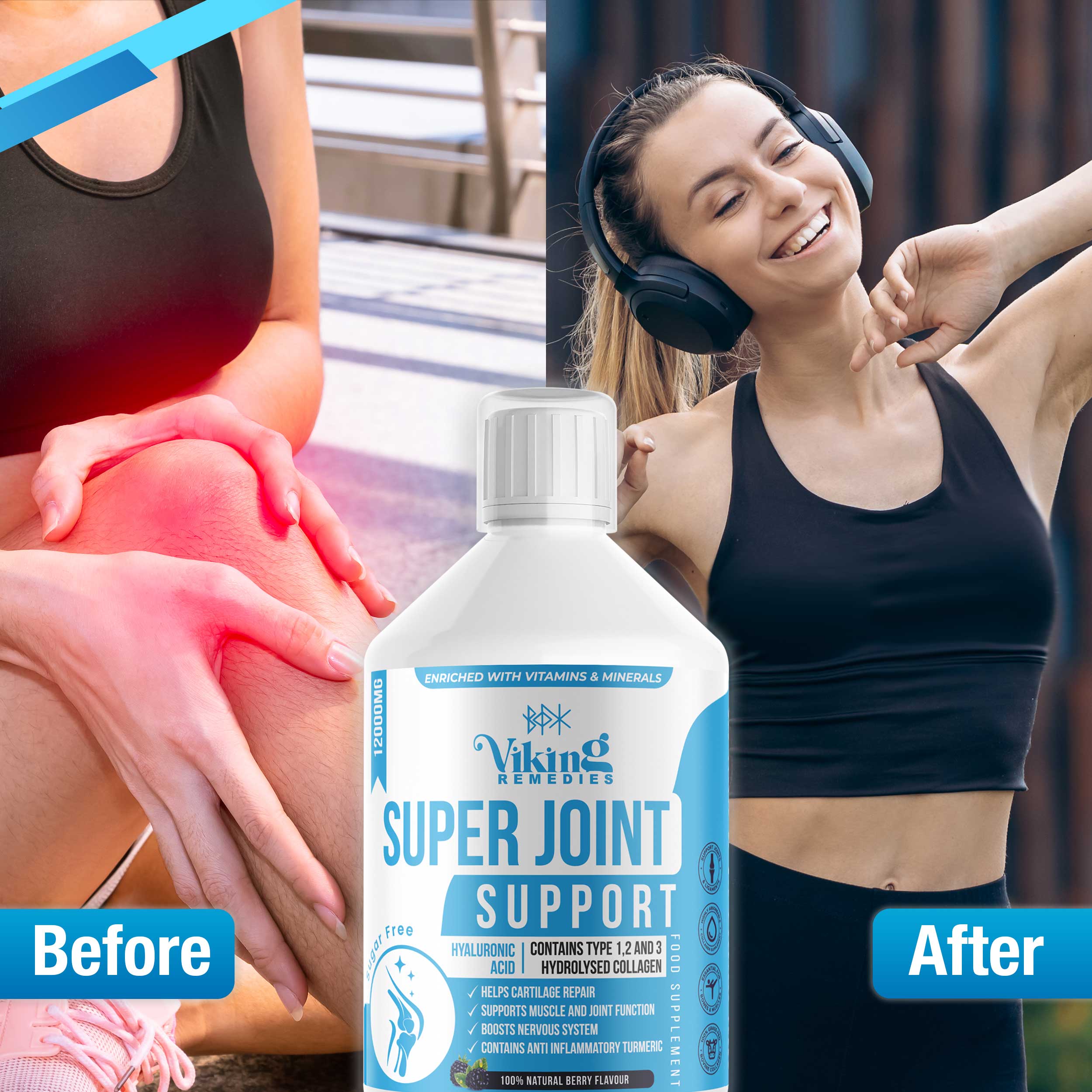 Advanced Super Joint Collagen with Turmeric and MSM – supports healthy cartilage, reduces joint pain, and improves overall mobility.