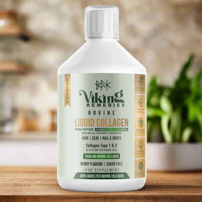 Bovine Collagen Liquid bottles, formulated to support beauty and mobility from within. Ideal for skin hydration, joint flexibility, and overall well-being. See details for usage and benefits.