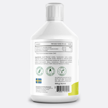 Premium Hyaluronic Acid 200mg liquid 500ml – daily supplement for youthful skin, healthy joints, and overall hydration.