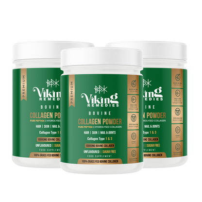 3 x 500ml Bovine Collagen Powder 90 Day Supply