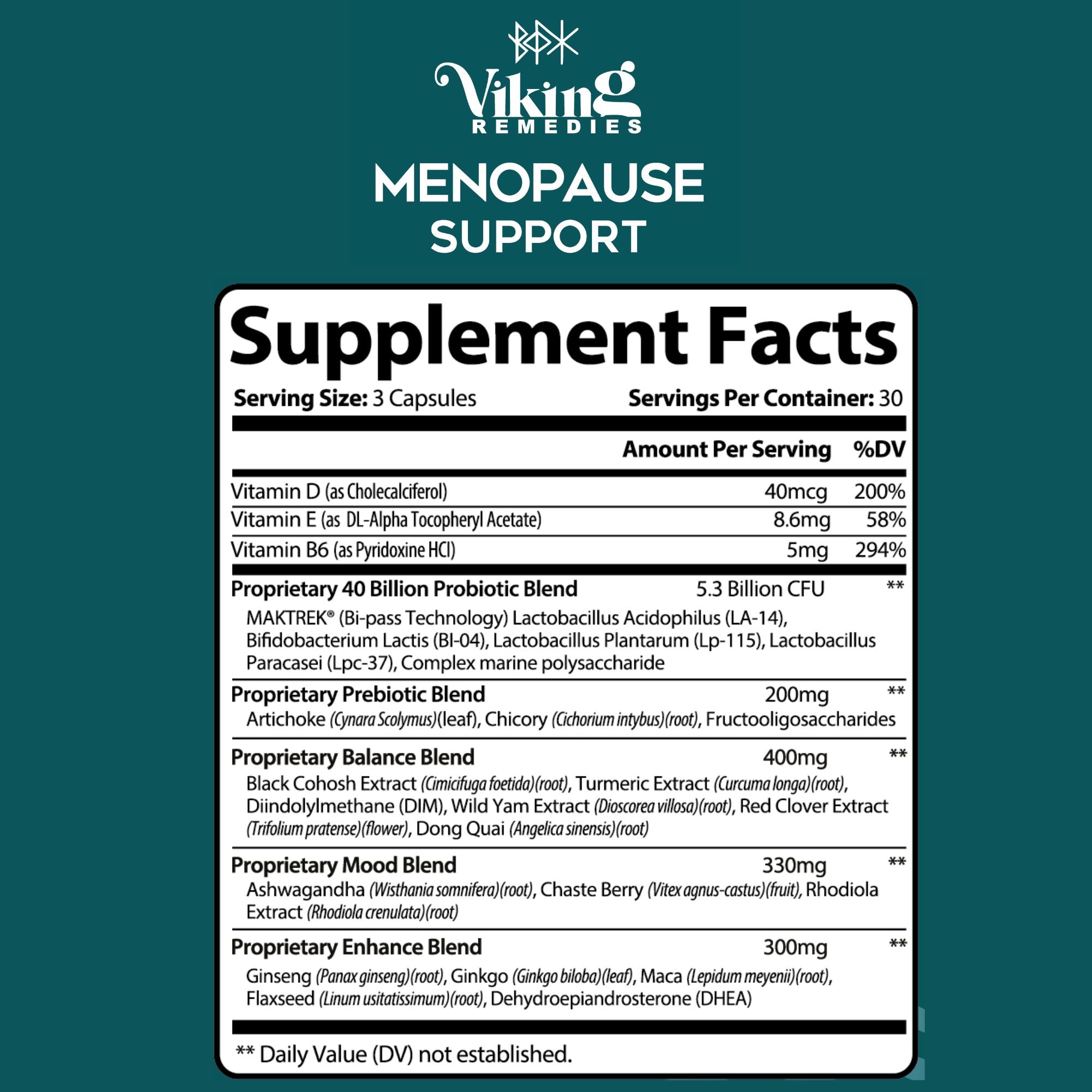 Premium Menopause Support supplement – daily formula for women in the UK promoting hormonal balance, bone health, and overall well-being during menopause transition.