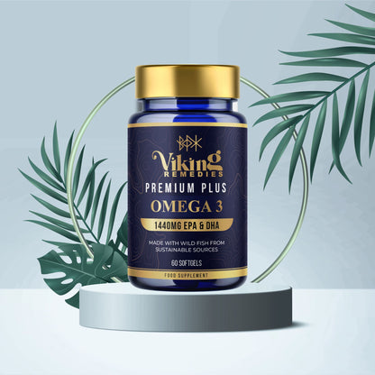 High-potency Premium Plus Omega-3 supplement – rich in EPA and DHA, supporting joint flexibility, brain clarity, and cardiovascular function.
